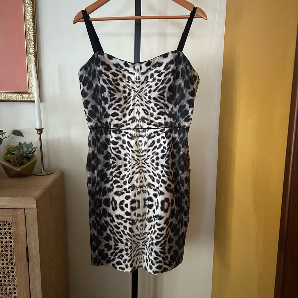 Anthropologie Corey‎ Lynn Calter Onca Sheath Dress Leopard Animal Print Size 12P